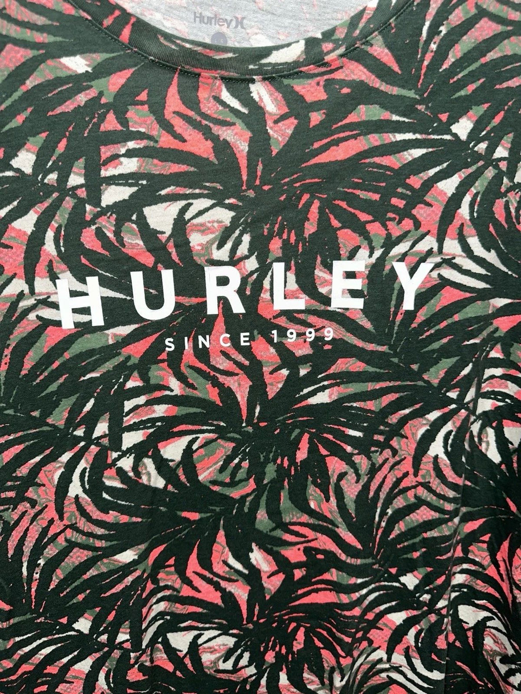 Hurley Surfing Skateboarding Brand Mens Large Tee Beach Palm Leaves Unisex