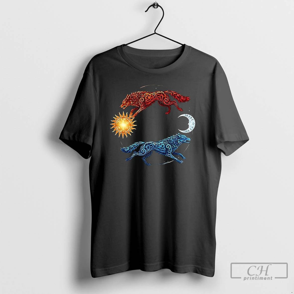 Classic Skoll And Hati Ragnarok Norse Mythology T Shirts Unisex