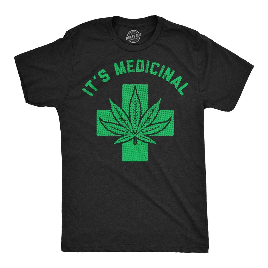 Mens Funny T Shirts Its Medicinal Sarcastic 420 Graphic Novelty Tee for Men Unisex