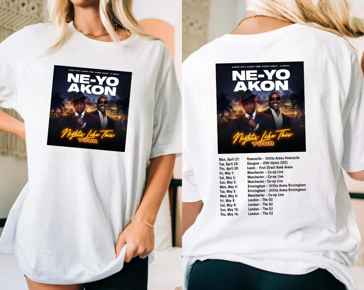 Ne-Yo & Akon Nights Nights Like This Tour 2025 , Music lover Gift Tee Top Unisex