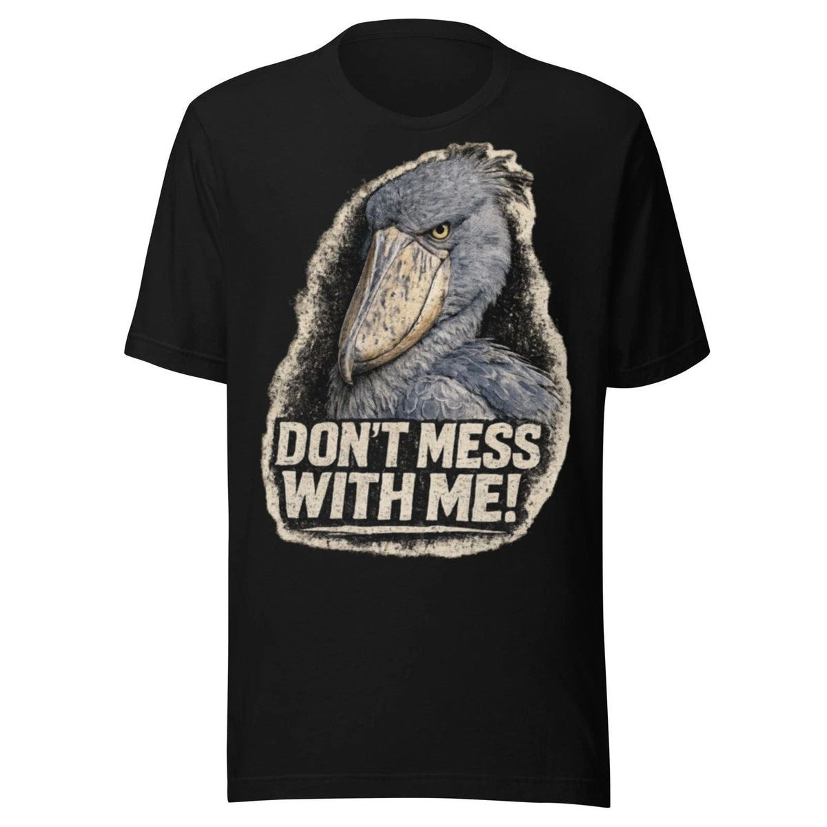 Shoebill Stork Graphic Tee – Intense Bird Illustration, 100% Cotton Unisex