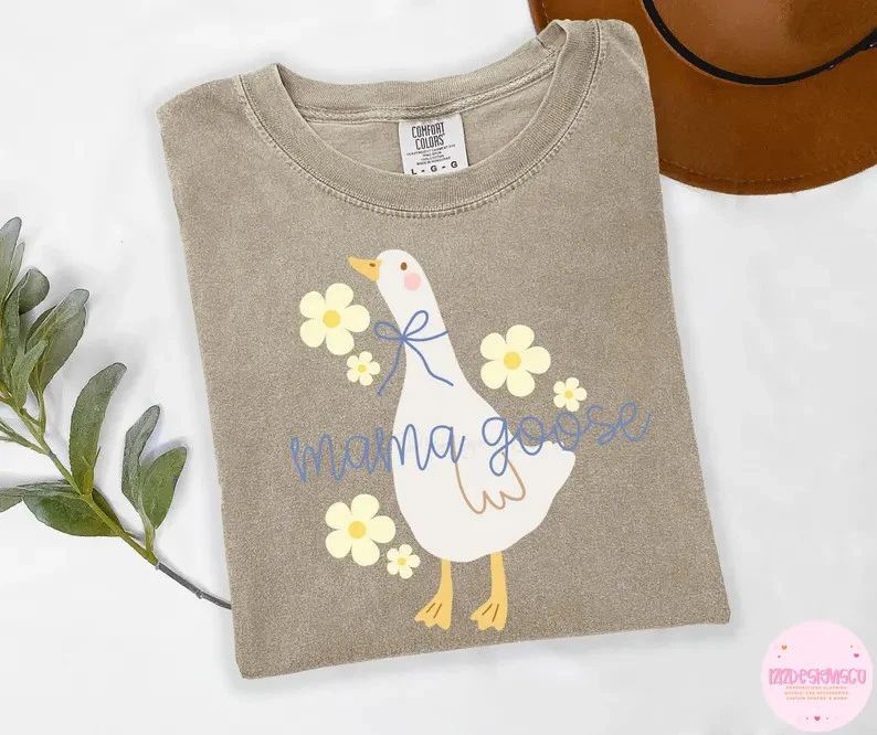 Mama Goose Comfort Tee Mom Gift Mother's Day Soft Cute For Her Unisex