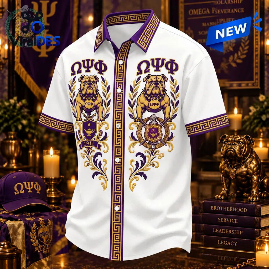 Omega Psi Phi Fraternity Bulldog Hawaiian Shirt