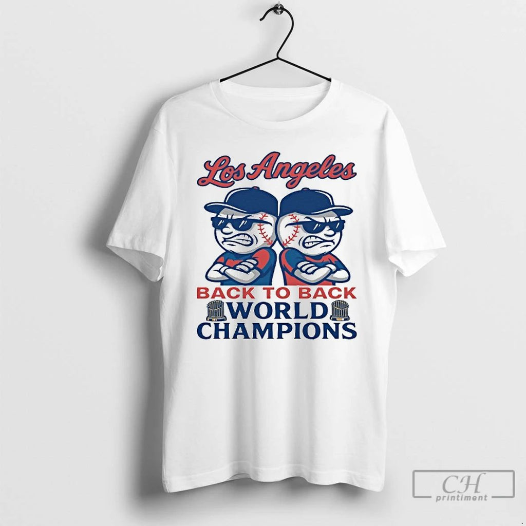 Premium Emoji Los Angeles Dodgers Back To Back World Champions T Shirts Unisex