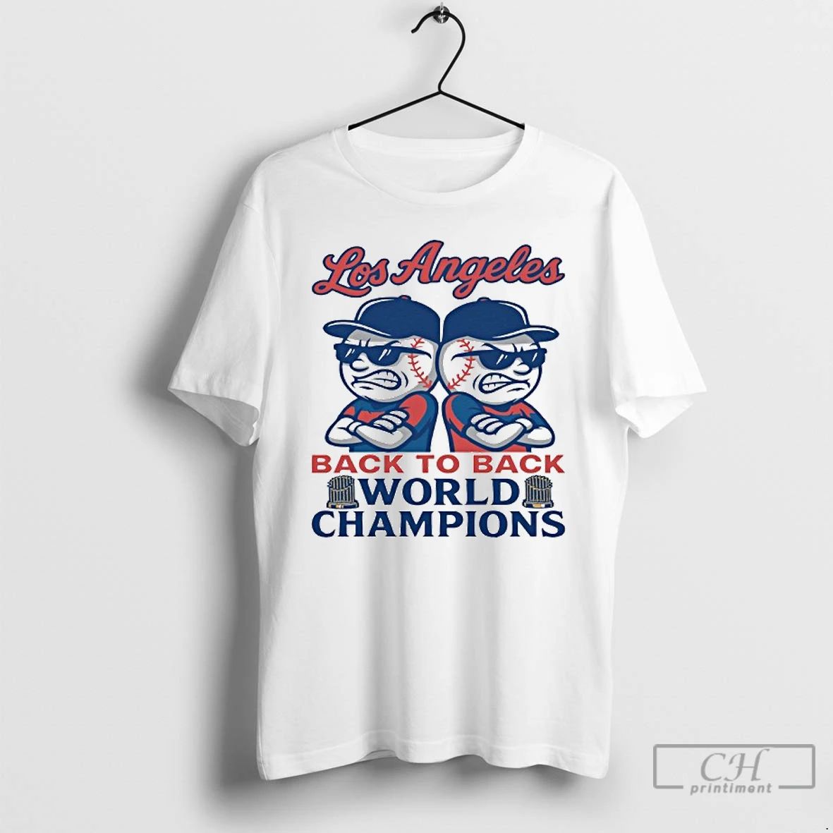 Premium Emoji Los Angeles Dodgers Back To Back World Champions T Shirts Unisex
