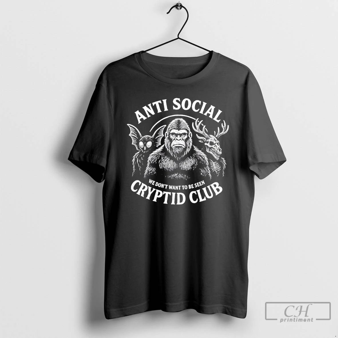 Classic Anti Social Cryptid Club We Dont Want To Be Seen T Shirts Unisex