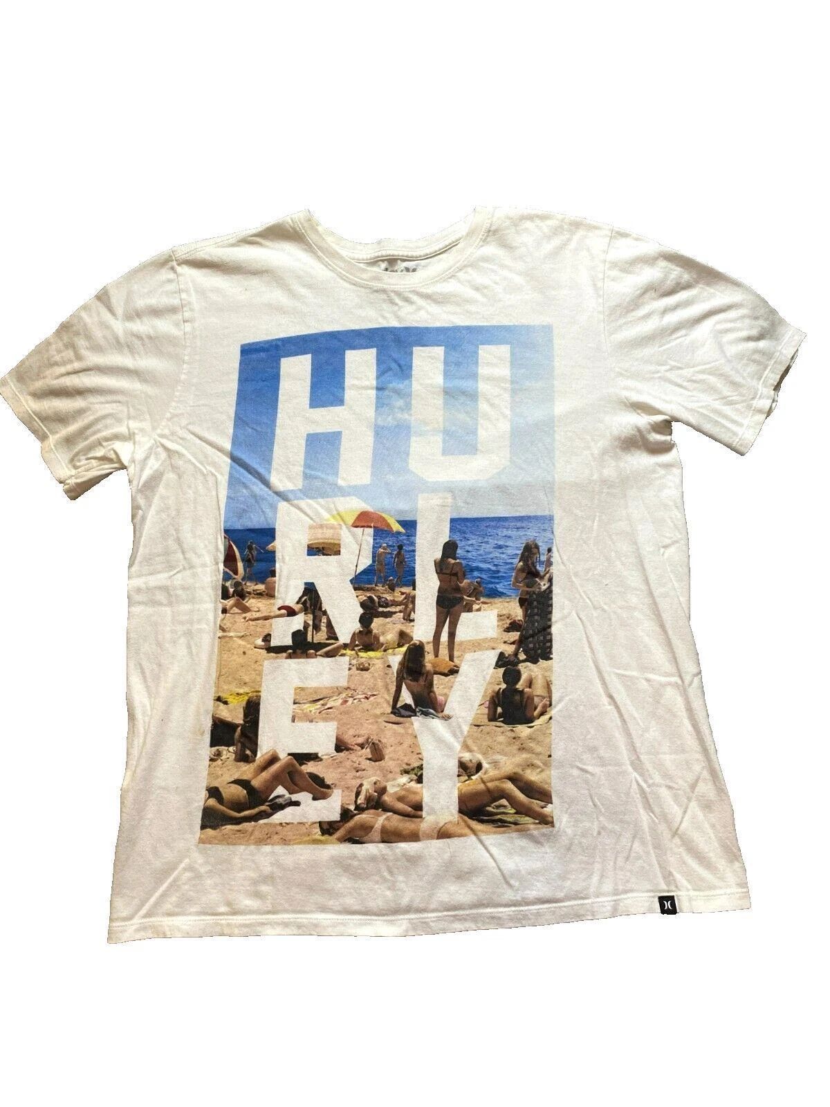 Hurley Shirt Adult Medium White Summer Beach Vacation Tanning Ocean Surf Mens Unisex