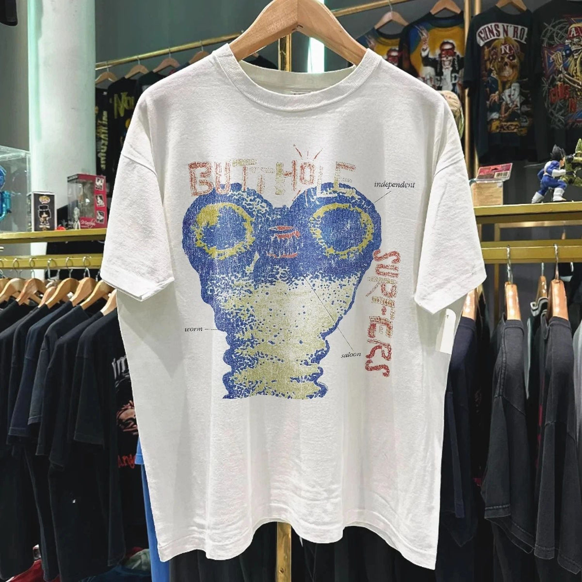 1993 Butthole Surfers Independent Worm Saloon Tour Faded White L Unisex