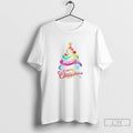 Classic 2025 Family Christmas Tree Rainbow Lights T Shirts Unisex
