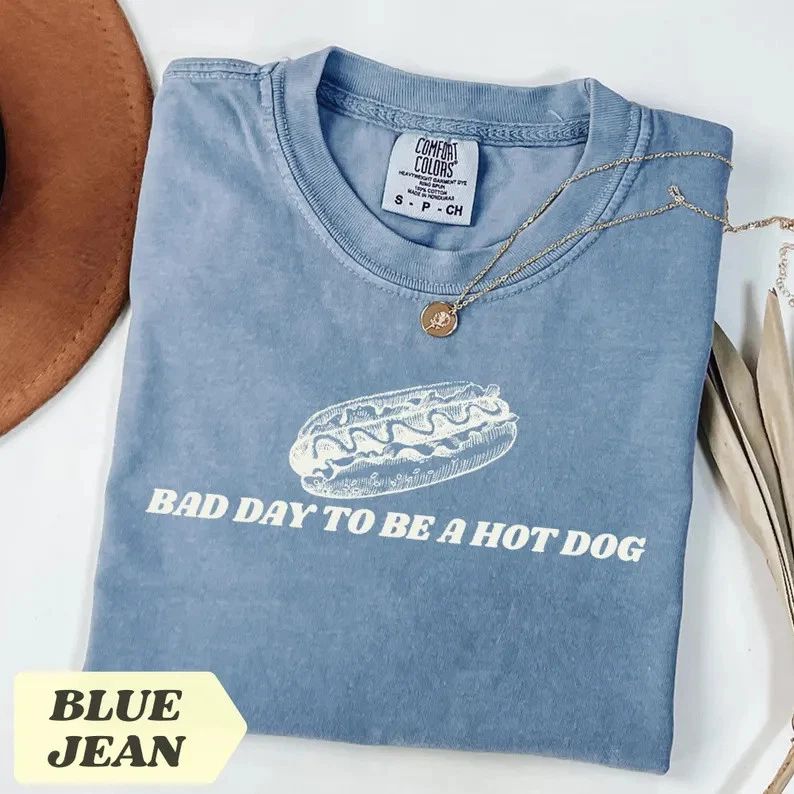 Bad Day To Be A Hot Dog Funny BBQ Grilling Comfort Tee Unisex