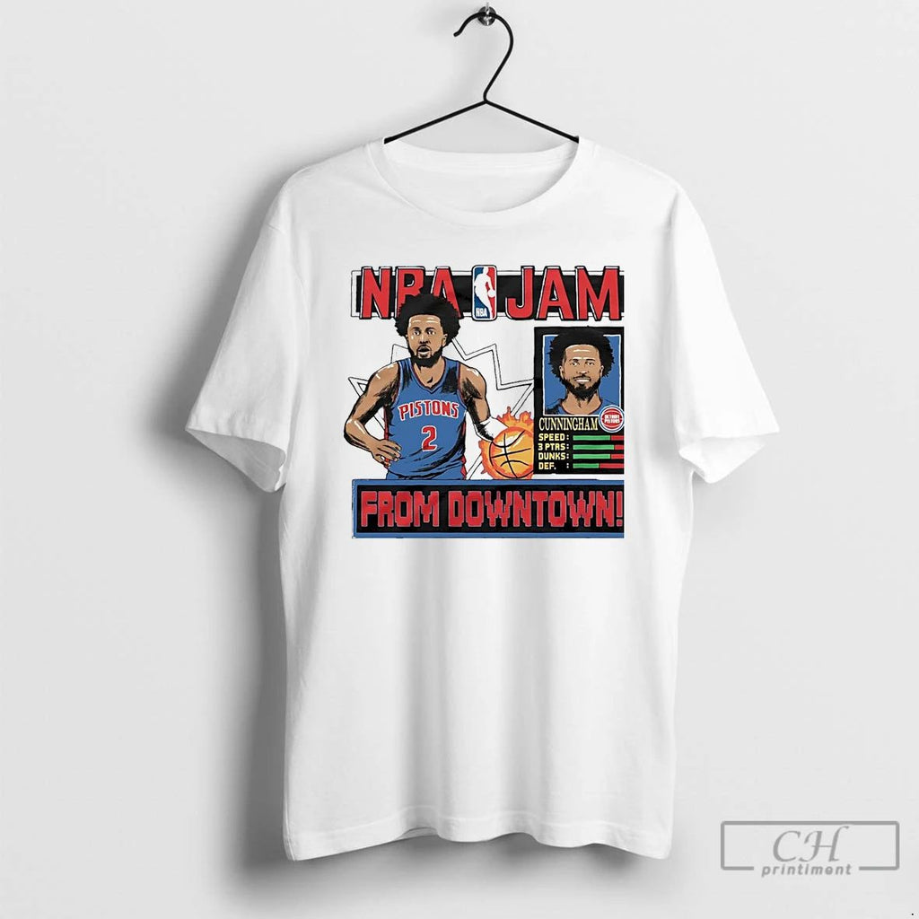 Classic Cade Cunningham From Downtown Nba Jam Pistons T Shirts Unisex