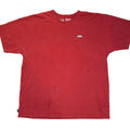 Simple Red Vans T Shirt with Patch Logo XL Unisex