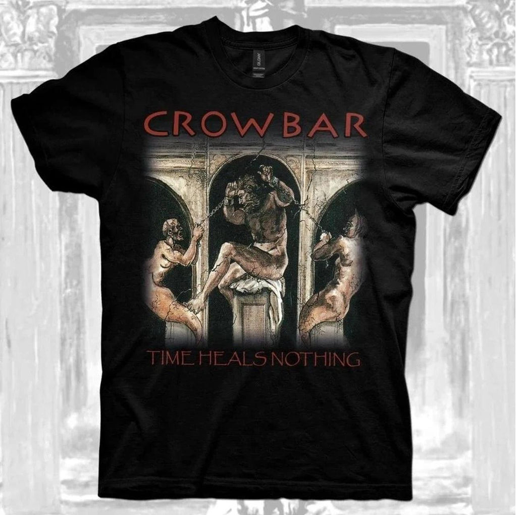 Crowbar Time Heals Nothing black and red band tee Unisex