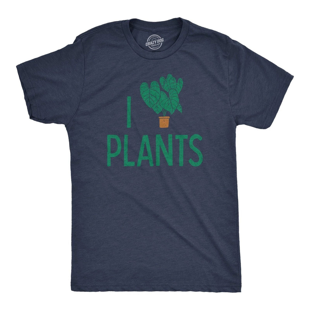 Mens I Heart Plants T Shirt Funny Cute Botany Horticulture Tee for Guys Unisex