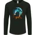 Moon and Wolf Fantasy Mens Long Sleeve Unisex