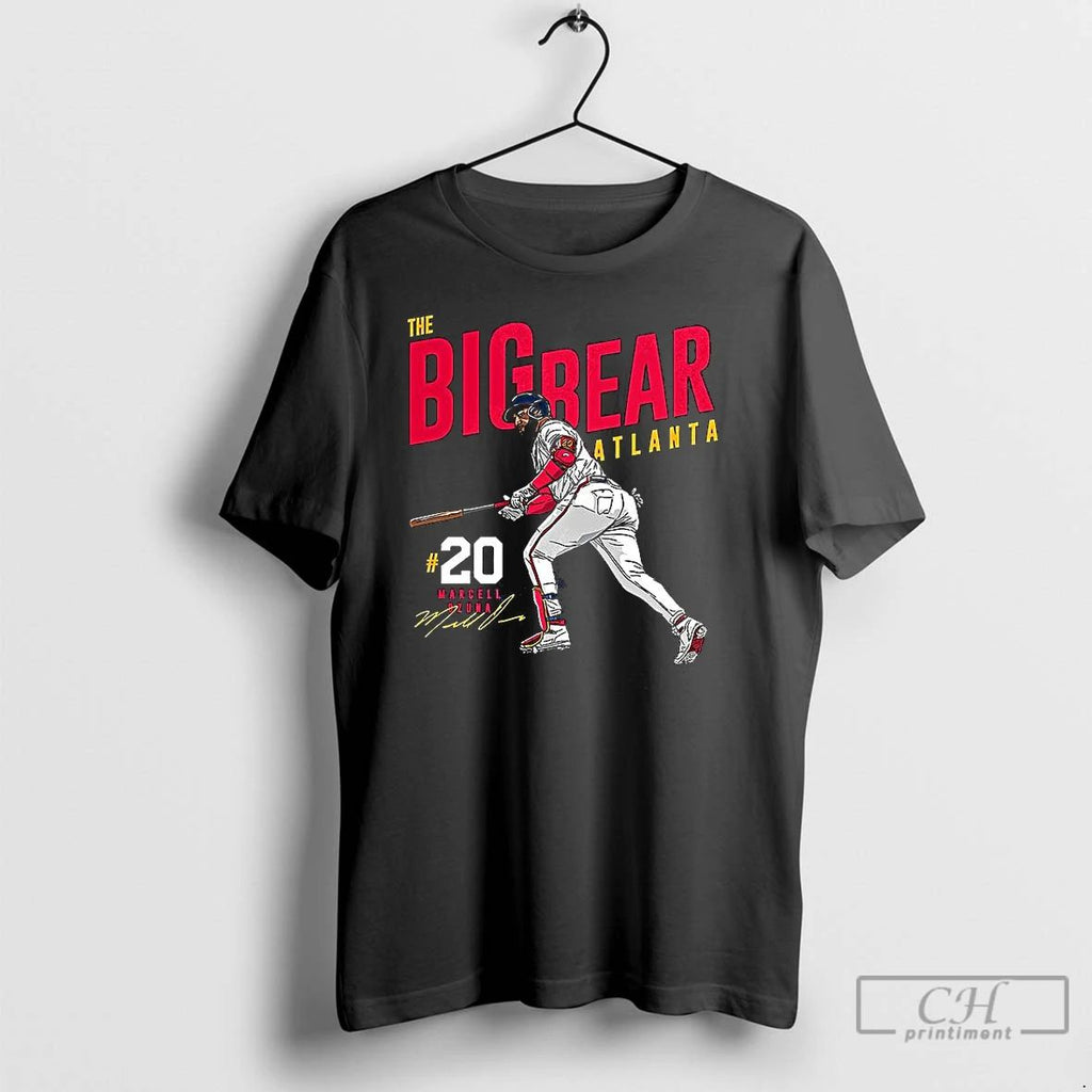 Classic Marcell Ozuna Atlanta Braves Baseball The Big Bear Signature T Shirts Unisex