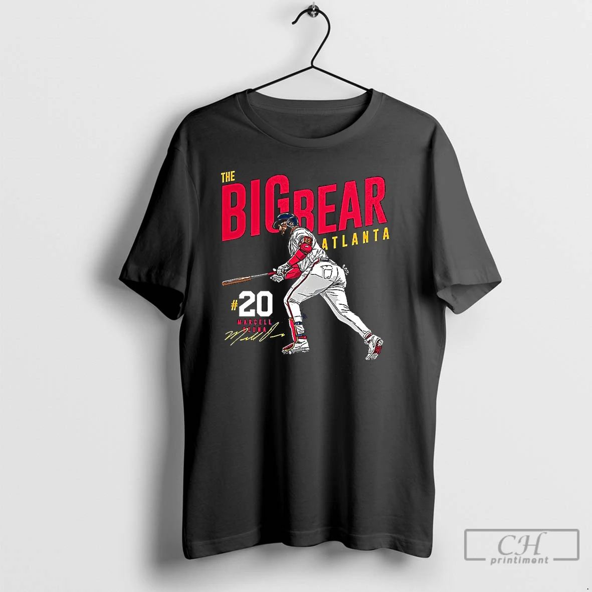 Classic Marcell Ozuna Atlanta Braves Baseball The Big Bear Signature T Shirts Unisex