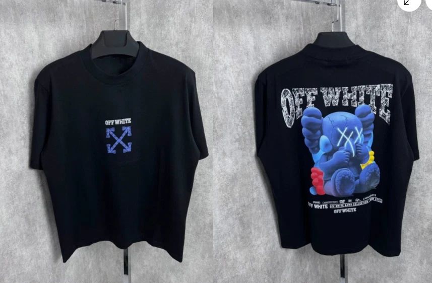 Off-White Men Black Graphic Casual Streetwear Cotton Tee Reprint S-5XL Unisex