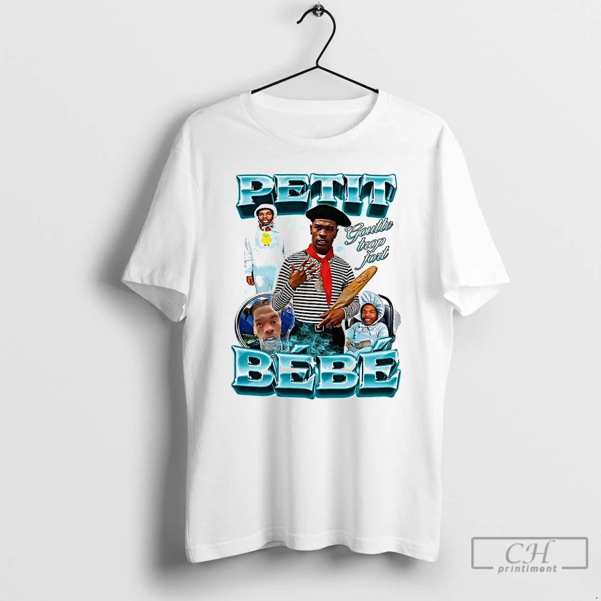 Premium Petit Bebe Goutte Trop Fort Collage T Shirts Unisex