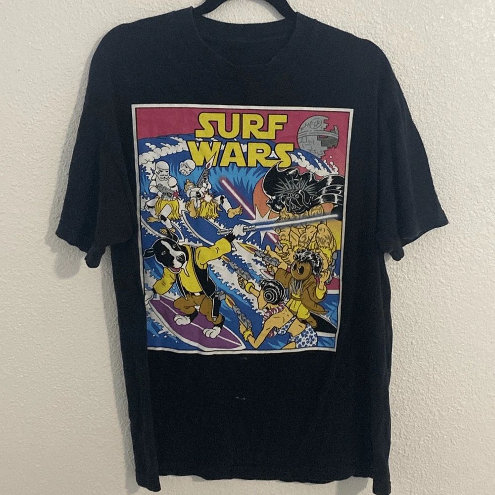 Surf wars mens tshirt- Size large Unisex