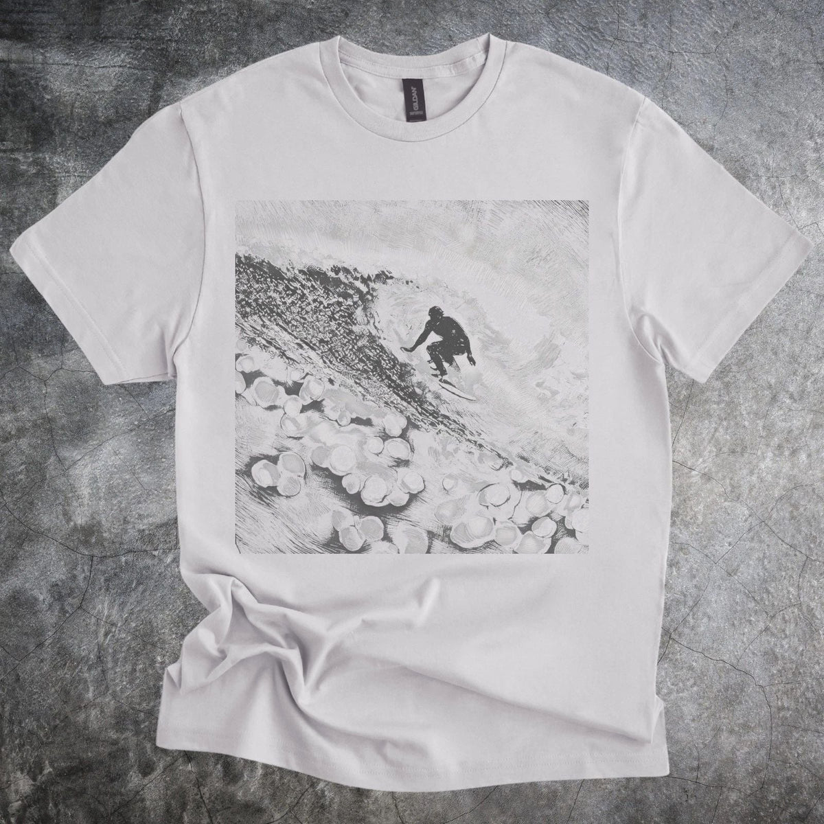 Aerial Landscape Black and White Graphic Tee Modern Abstract Art Unisex