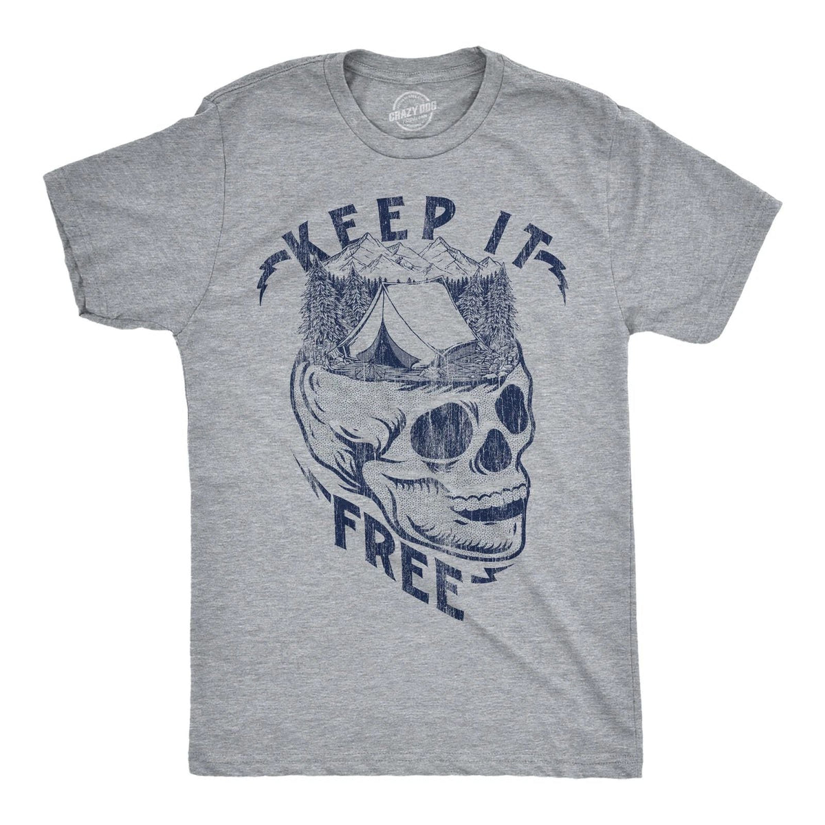 Mens Funny T Shirts Keep It Free Sarcastic Camping Graphic Novelty Tee for Men Unisex