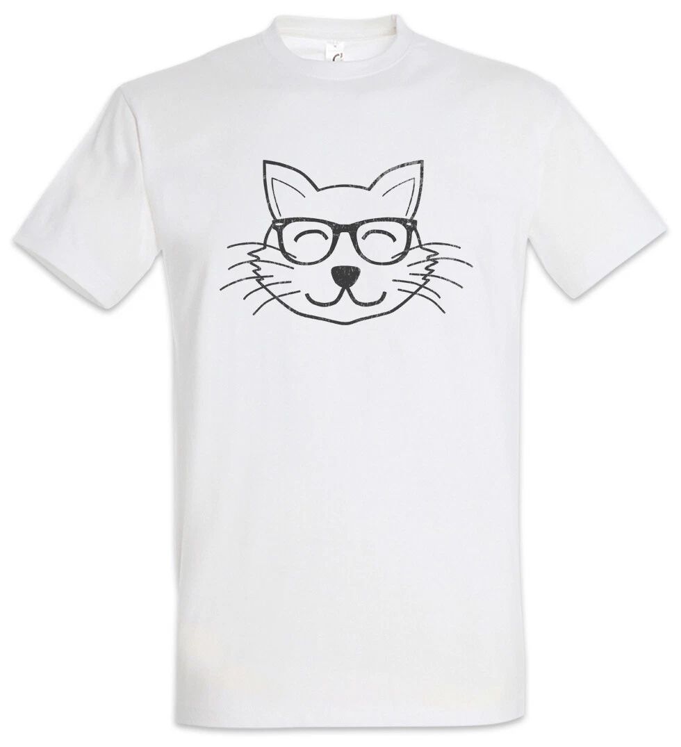 Nerd Kitty Cat Cats Love Addicted Addiction Geek Glasses Scientist Unisex