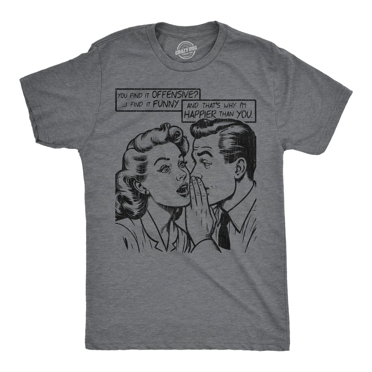 Mens Funny T Shirts You Find It Offensive I Find It Funny Sarcastic Retro Unisex
