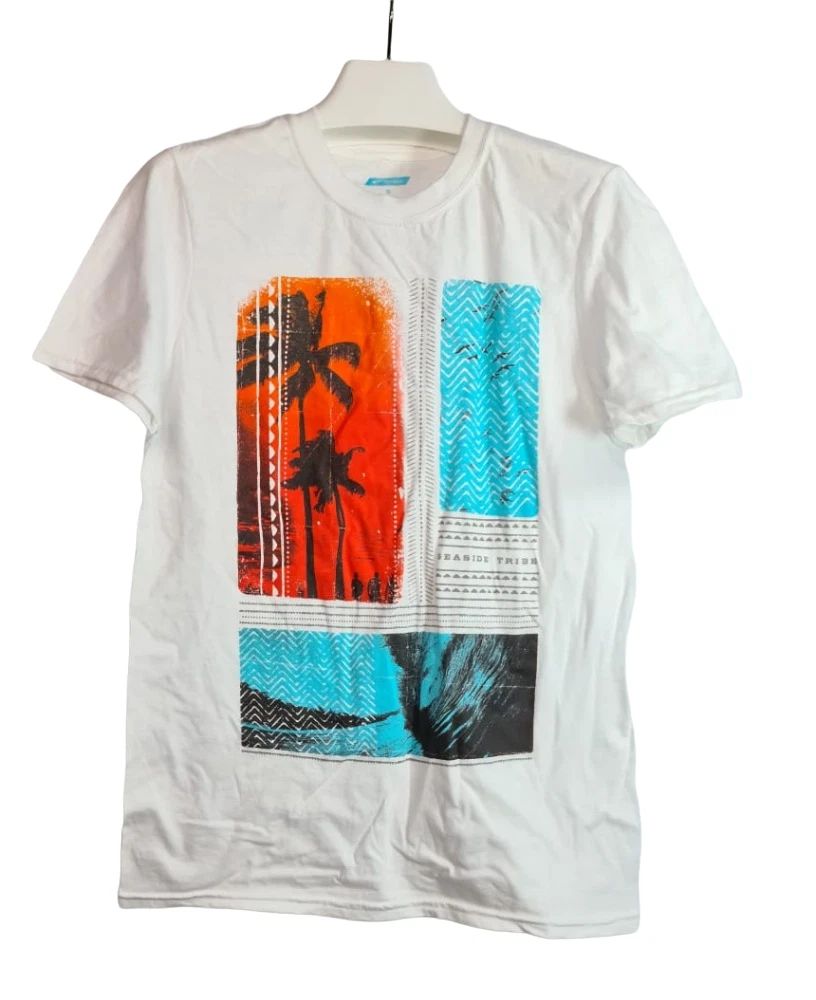 Oxide Men's Tropical Surf Graphic Short-Sleeve White - SMALL Unisex