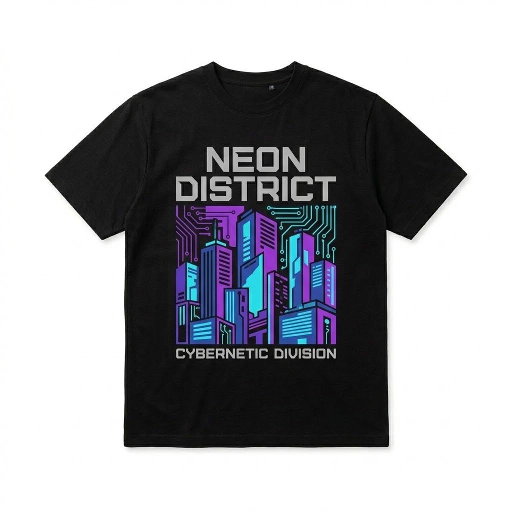 Neon District Cyberpunk - Retro Future Cybernetic Division Graphic Tee Unisex