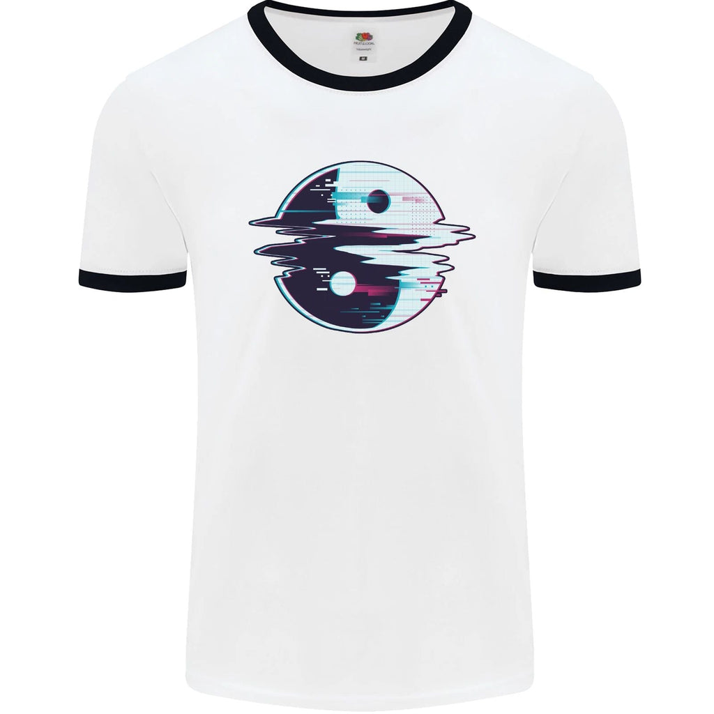 Yin Yang Glitch Yoga Meditation SCI-FI MMA Mens Ringer Unisex