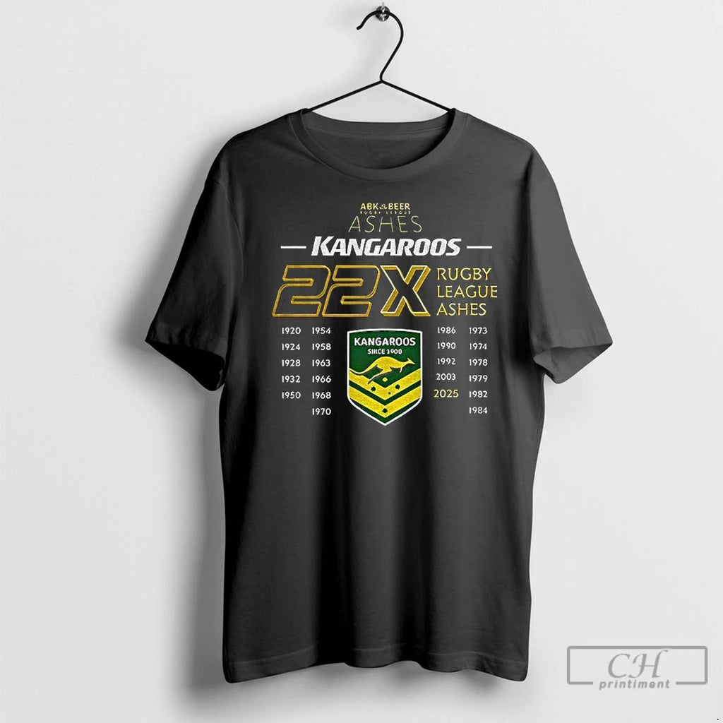 Classic Australian Kangaroos 22x Rugby League Ashes Champions 2025 Unisex