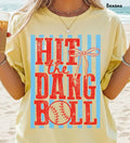 Hit The Dang Ball Shirt Baseball Tee, Softball Mom Tshirt, Retro Game Day Unisex