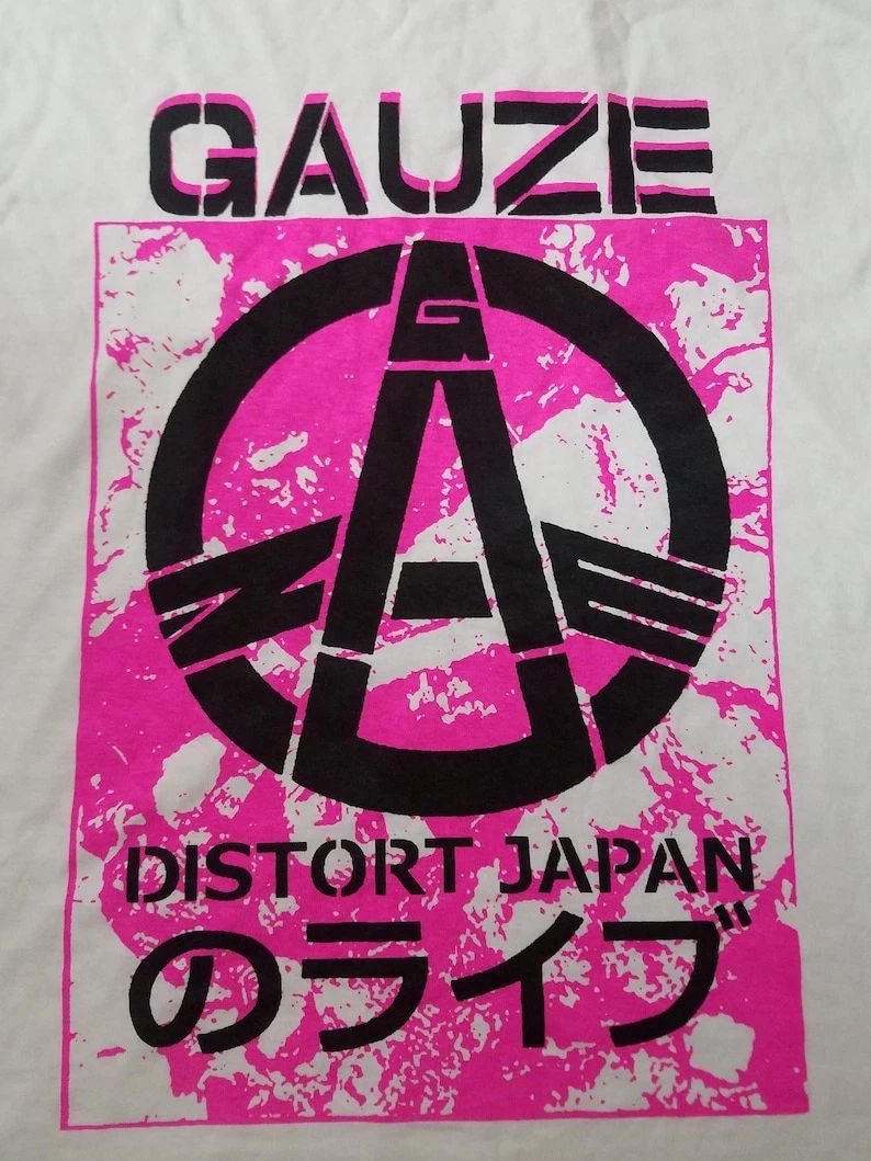 GAUZE Double Print Japanese Hardcore Punk Band Merch Tee UK RAW Unisex