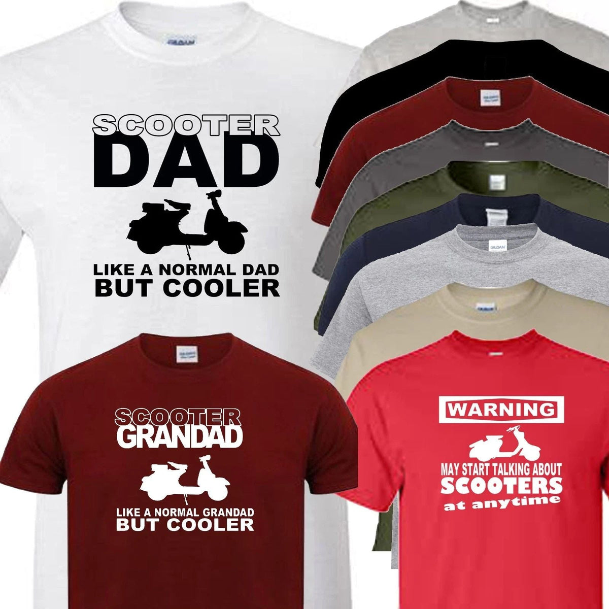 Scooter T Shirt Dad Grandad Or Warning Design Fathers day or Christmas Gift Unisex