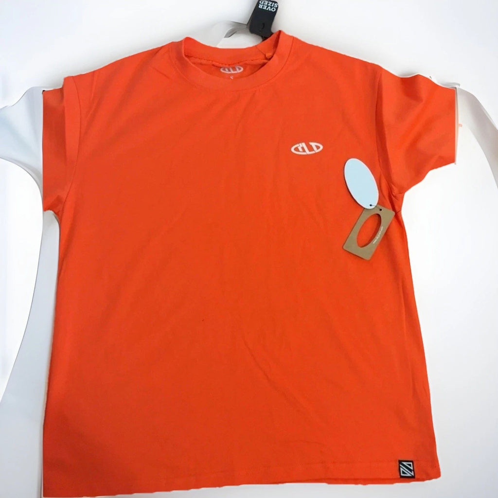 CLD Orange Oversized Jersey Cotton Men's Crew Neck Short Sleeve Size S Unisex