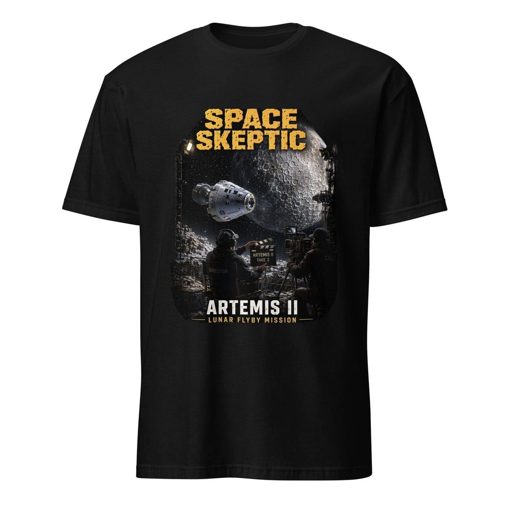 Space Skeptic Artemis II Lunar Flyby Mission Moon Film Set Humor Tee Fun Unisex