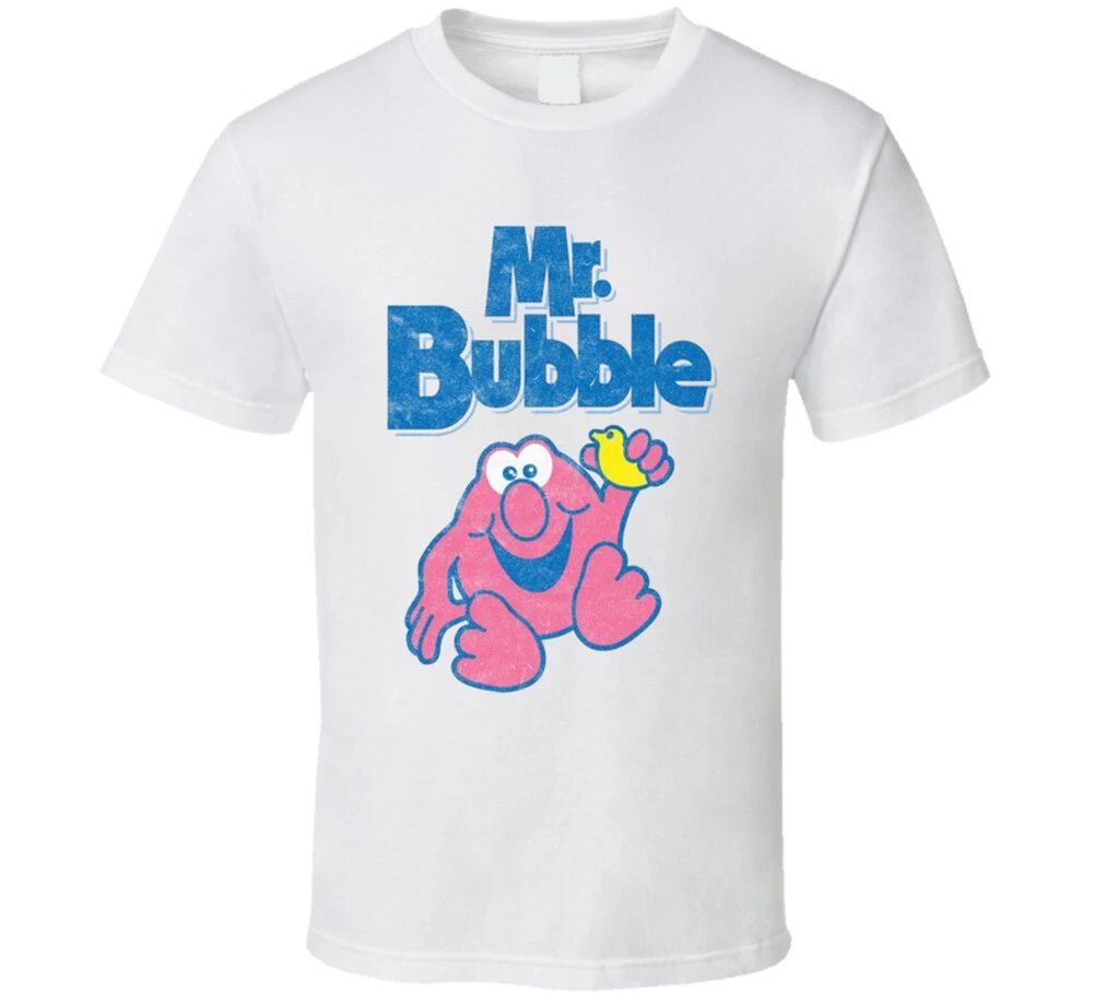 Mr Bubble Retro Vintage Bubblebath Logo Grunge Worn Look T Shirt Unisex
