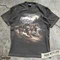 Vintage Wolves Running Comfort Tee Shirt Wild Animal Nature Graphic Unisex
