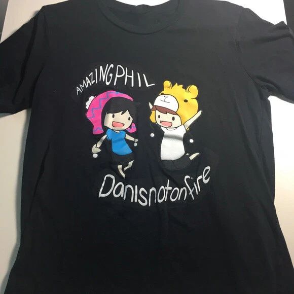 Amazing Dan And Phil Shirt Funny Cute Classic Black Unisex Size S-5XL Unisex