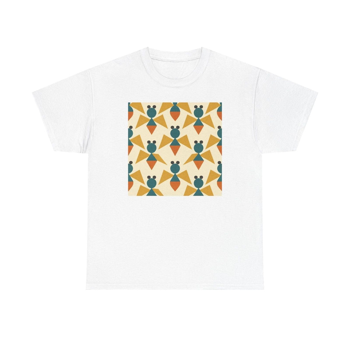 Unisex Adult T Shirt Mid-Century Modern Geometric Bumblebee Pattern Unisex
