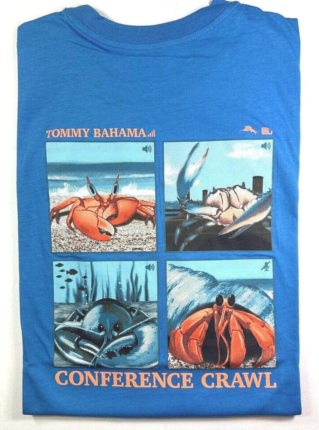 Tommy Bahama Men's T Shirt / Conference Crawl / Blue Canal / Cotton / Reg $54 Unisex