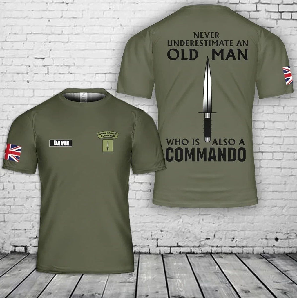 Custom Name Royal Navy Royal Marines Commandos 3D S-5XL Unisex