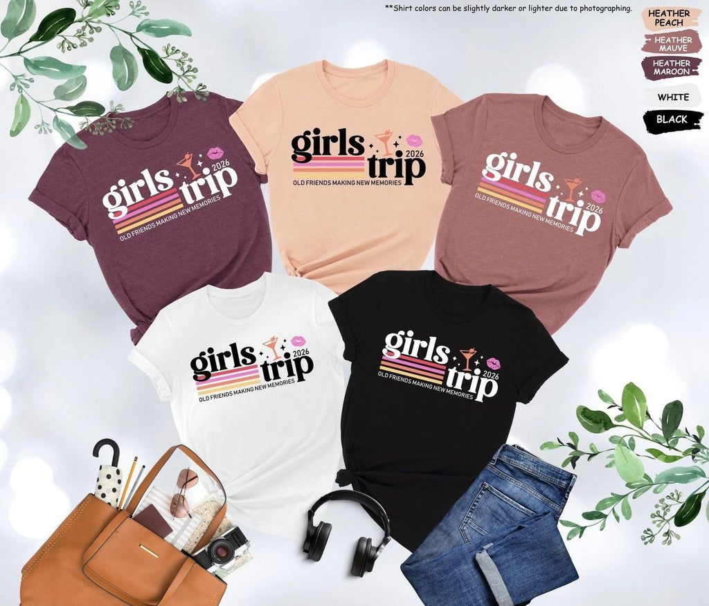 Girls Trip 2026 Shirt Girls Weekend Shirt Matching Travel Shirts Besties Trip Unisex