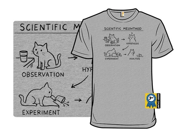 Scientific Meowthod Graphic Tee Men's Heather Grey Cat Science Unisex
