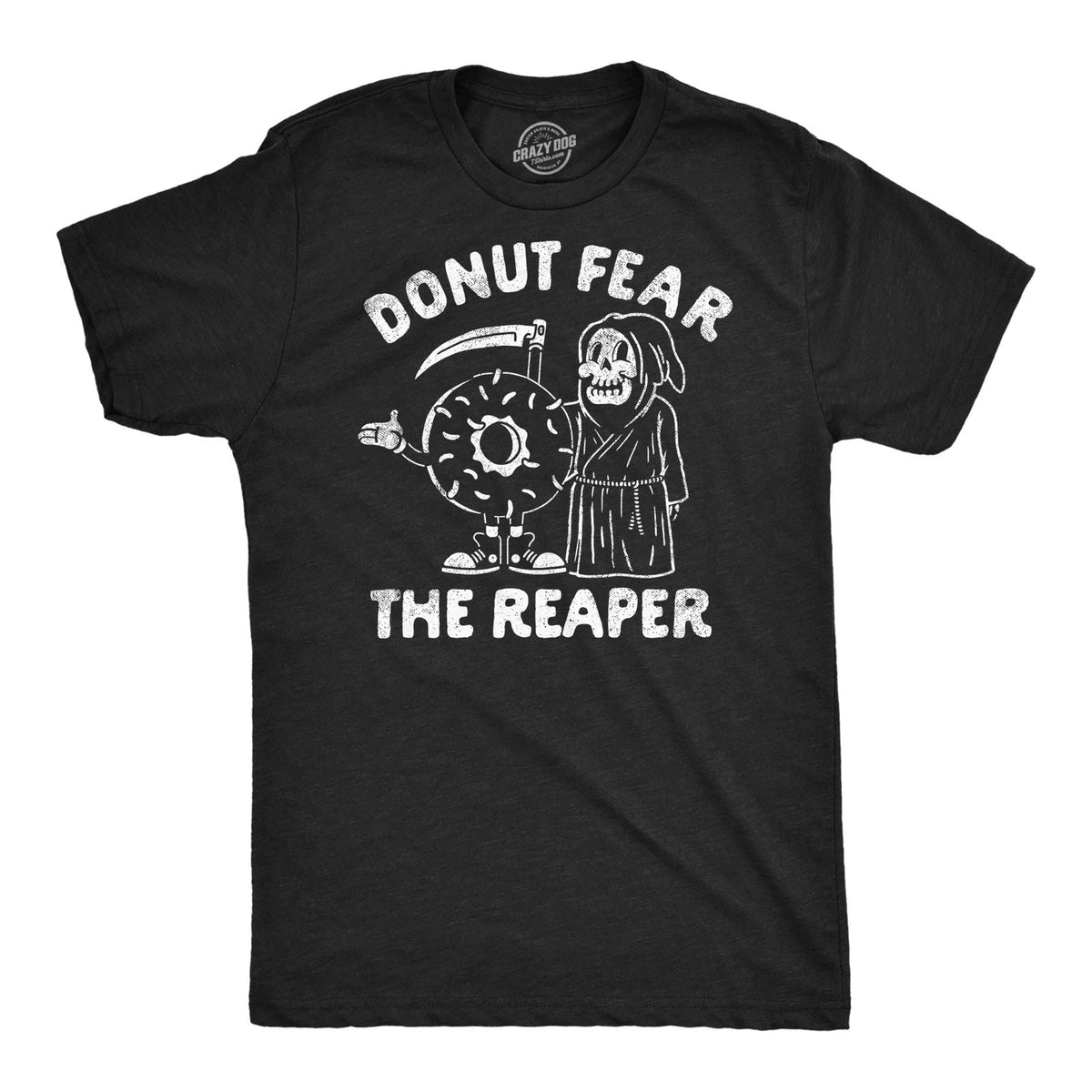 Mens Funny T Shirts Donut Fear The Reaper Sarcastic Graphic Novelty Tee for Men Unisex