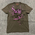 Buffalo David Bitton T Shirt Mens Medium Gray Cotton Graphic Print Crew Neck Unisex