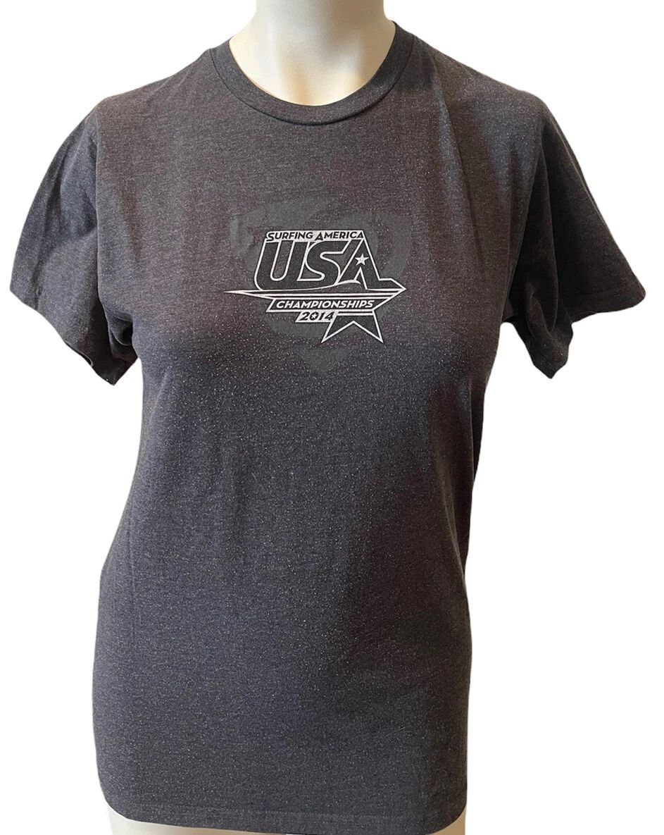 Surfing America USA Championships 2014 T Shirt Unisex Size S M Gray Surfer Surf Unisex