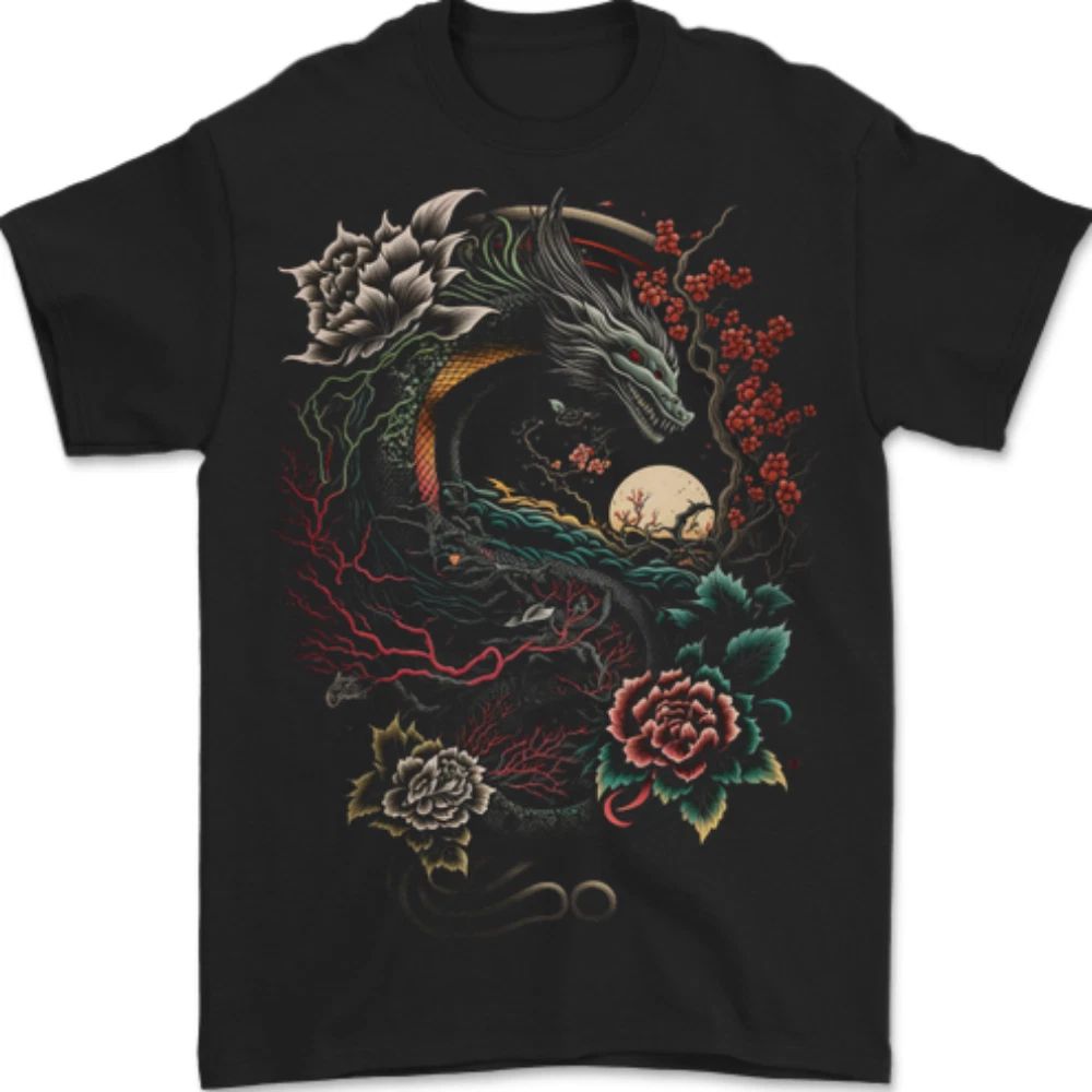 Chinese Dragon Fantasy 2 Mens 100% Cotton Unisex