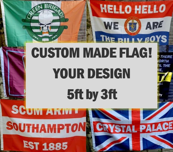 CUSTOM MADE - YOUR DESIGN Flag 5ft by 3ft - Shirt Scarf Badge Poster Banner Unisex